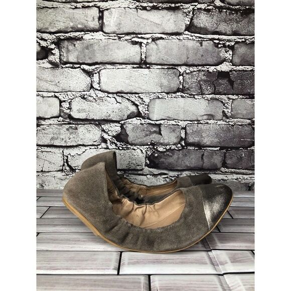 Fiel Gray Suede Leather Cap Toe Ballerina Ballet Flats Shoes Women Sz 8US/38.5EU - Picture 3 of 16